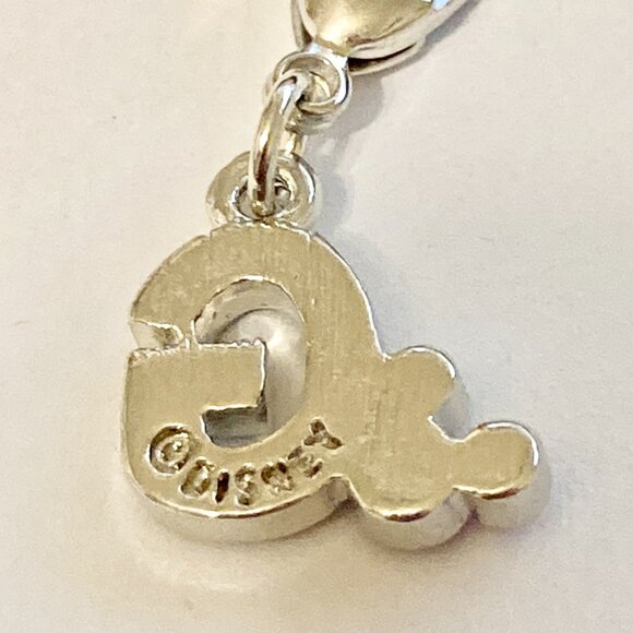 Vintage Disney Pink Crystal Mickey Mouse Ears Charm Clip On Initial Letter G - Picture 8 of 10